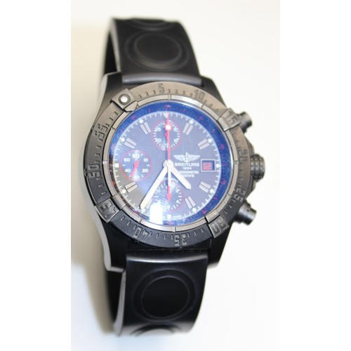 276 - BREITLING BLACK STEEL AVENGER STRAP CHRONOGRAPGH WATCH -SERIAL NUMBER 2680833 - CASE 47.0 mm RRP £56... 