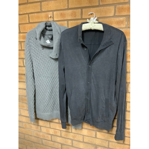 190 - ARMANI EXCHANGE BLAK LONG SLEEVE TOP SIZE LARGE, ARMANI EXCHANGE GREY JUMPER SIZE LARGE TOTAL RRP £2... 