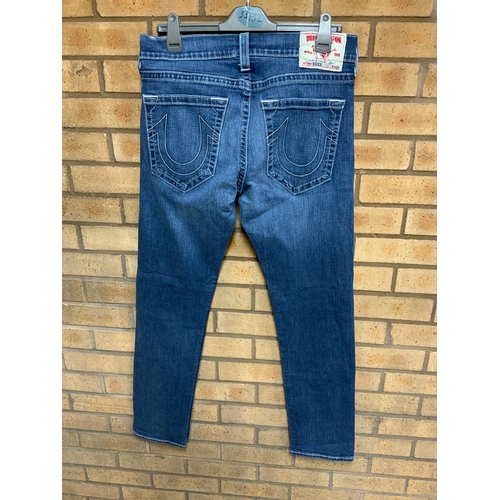 171 - TRU RELIGION ROCCO BLACK JEANS SIZE 34, TRU RELIGION ROCCO BLUE JEANS SIZE 36 (CRP8)