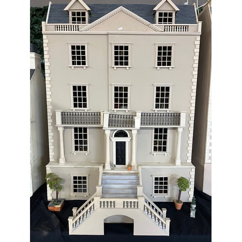 140 - GEORGIAN DOLLS HOUSE 4 FLOOR & BASEMENT 'PUTTOCK' AND ACCESORIES