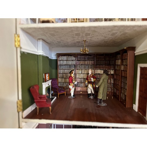 140 - GEORGIAN DOLLS HOUSE 4 FLOOR & BASEMENT 'PUTTOCK' AND ACCESORIES