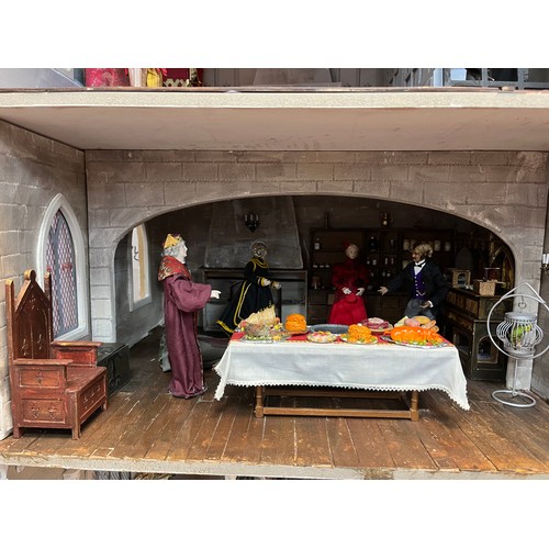 142 - CASTLE DOLLS HOUSE AND ACCESSORIES