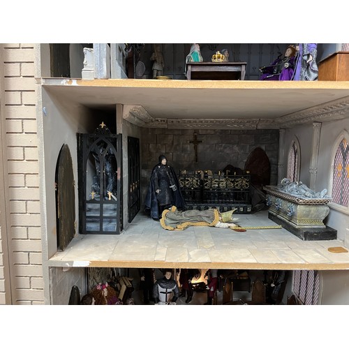 142 - CASTLE DOLLS HOUSE AND ACCESSORIES