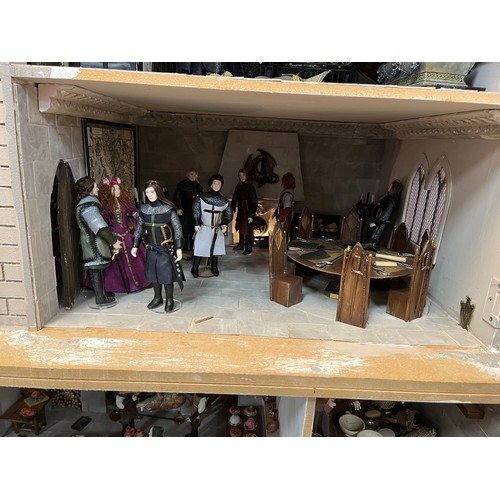 142 - CASTLE DOLLS HOUSE AND ACCESSORIES