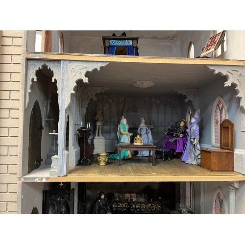 142 - CASTLE DOLLS HOUSE AND ACCESSORIES