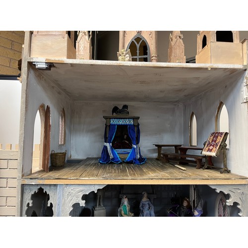 142 - CASTLE DOLLS HOUSE AND ACCESSORIES