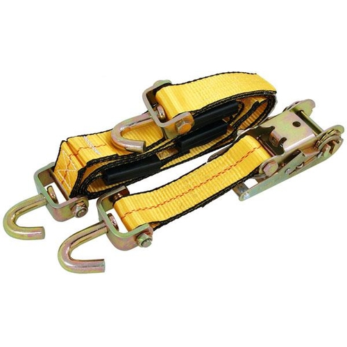 30 - CAR HAULER STRAP AND RATCHET WITH SWIVEL J HOOKS