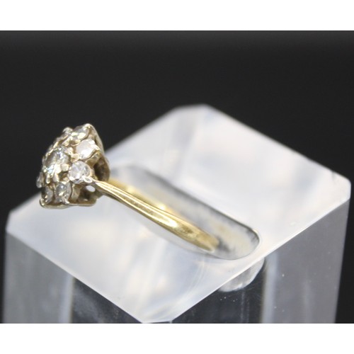 262 - DIAMOND DAISY CLUSTER - 9 DIAMOND & 9CT GOLD RING