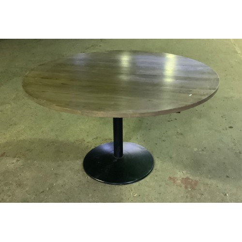 34 - WOODEN CIRCULAR TABLE 4FT 7