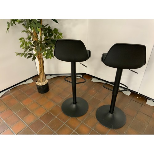 150 - NEW Set Of 2 Padded Swivel Stool With Air Lift Design, Height Adjustable RRP £128.99