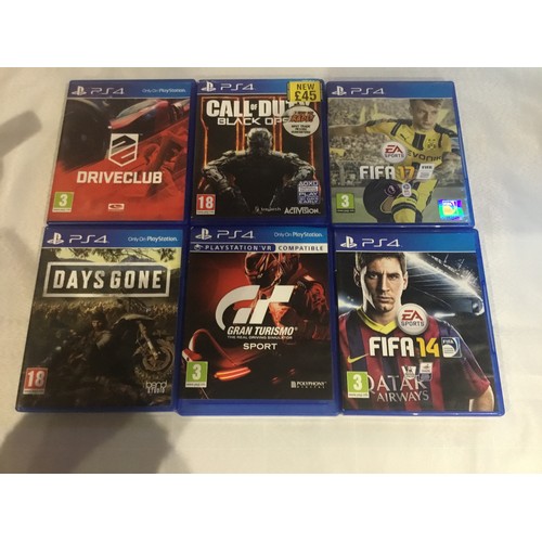 81 - 6 USED PLAYSTATION 4 GAMESGAMES  TOTAL RRP £70 (30)