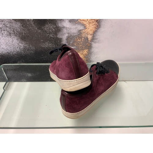 35 - LANVIN BURGUNDY MENS SHOES SIZE 9 RRP £390(CRP/5)