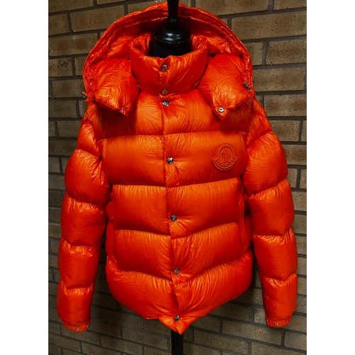 118 - MONCLER 'TARNOS' ORANGE QUILTED DOWN JACKET WITH HOOD SERIAL CODE : F20911A51R00 539WF-326 SIZE 5 RR... 