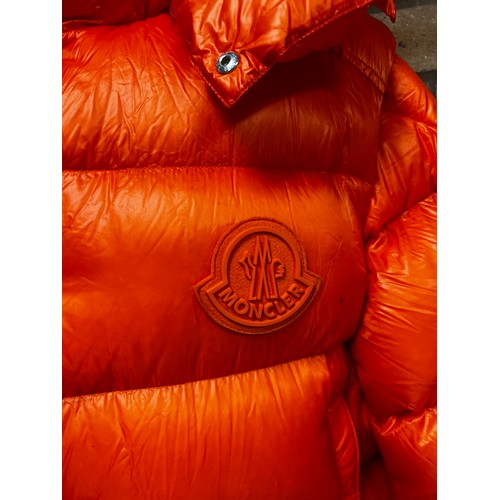 118 - MONCLER 'TARNOS' ORANGE QUILTED DOWN JACKET WITH HOOD SERIAL CODE : F20911A51R00 539WF-326 SIZE 5 RR... 