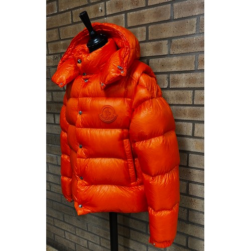 118 - MONCLER 'TARNOS' ORANGE QUILTED DOWN JACKET WITH HOOD SERIAL CODE : F20911A51R00 539WF-326 SIZE 5 RR... 