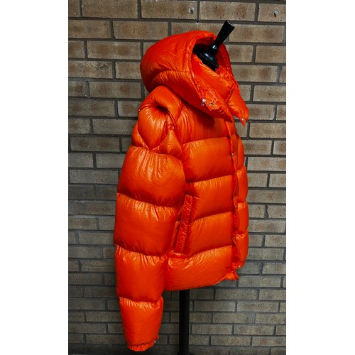 118 - MONCLER 'TARNOS' ORANGE QUILTED DOWN JACKET WITH HOOD SERIAL CODE : F20911A51R00 539WF-326 SIZE 5 RR... 