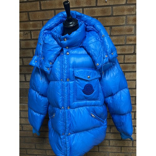 120 - MONCLER BLUE 'LAMENTIN' QUILTED DOWN JACKET WITH HOOD RRP £1259 SIZE 5 SERIAL CODE:F20911B58300 539W... 