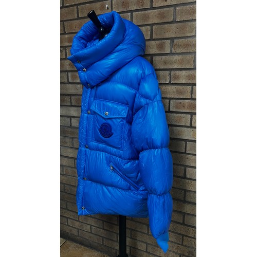 120 - MONCLER BLUE 'LAMENTIN' QUILTED DOWN JACKET WITH HOOD RRP £1259 SIZE 5 SERIAL CODE:F20911B58300 539W... 