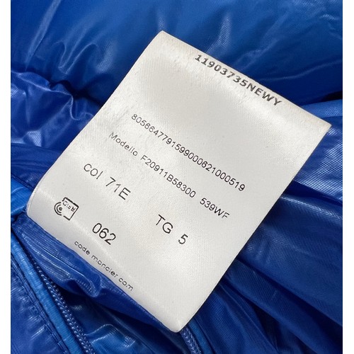 120 - MONCLER BLUE 'LAMENTIN' QUILTED DOWN JACKET WITH HOOD RRP £1259 SIZE 5 SERIAL CODE:F20911B58300 539W... 