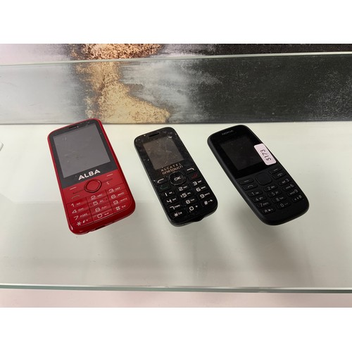 111 - Black Nokia Phone NO CHARGER  (EP/10) & Red Alba NO CHARGER (EP/16)& Black Alcatel SPARES OR... 