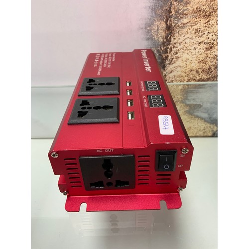 109 - CAR POWER INVERTER RED DC 12V To AC 200V-240V, 4 USB PORTS OUTPUT 5V/4.8A RATED RRP £74.95 (9354)