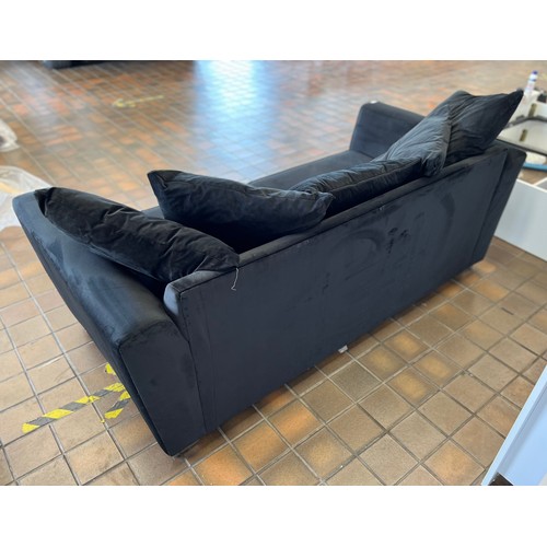76 - Quade Black velvet 3 Seater Sofa By Fairmont Park£849.99