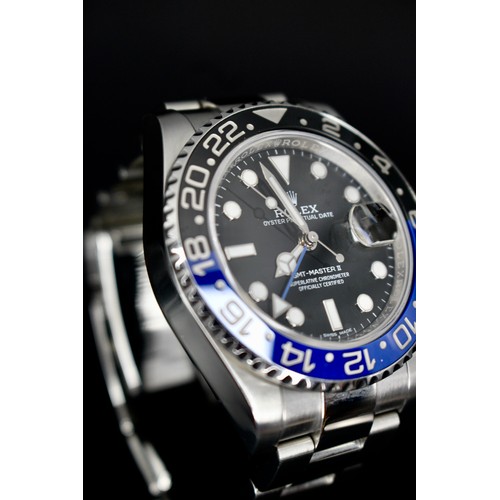 157 - ROLEX OYSTER PERPETUAL DATE GMT MASTER II BRACELET WATCH IN STAINLESS STEEL - SERIAL NUMBER V5513994... 