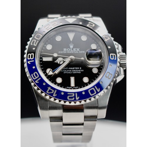 157 - ROLEX OYSTER PERPETUAL DATE GMT MASTER II BRACELET WATCH IN STAINLESS STEEL - SERIAL NUMBER V5513994... 