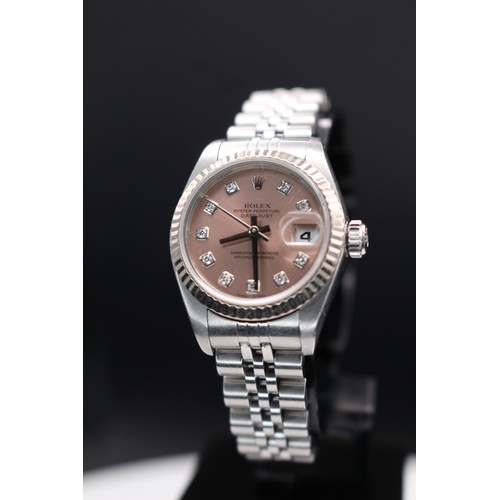 156 - ROLEX OYSTER PERPETUAL DATEJUST WRISTWATCH 26MM MODEL NUMBER 79174 ON JUBILEE 62510 BRACELET WITH SA... 