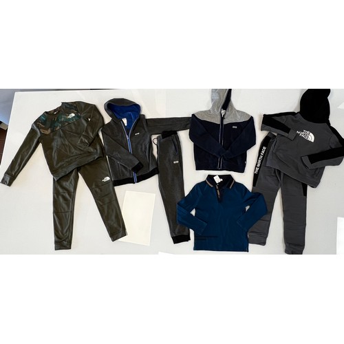 25 - CHILDRENS AGE 10 - 2 X NORTH FACE TRACKSUITS, 1 X HUGO BOSS TRACK SUIT, 1 X HUGO BOSS HOODY, 1 X HUG... 