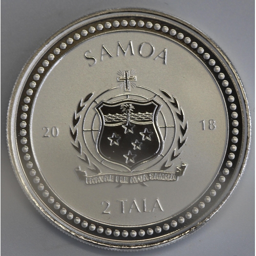 91 - SAMOA SEAHORSE 1oz 999 SILVER 2 TALA 2018 SILVER COIN RRP £46.96