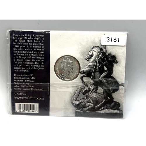108 - 2013 THE ROYAL MINT, A TIMELESS FIRST, THE GEROGE AND THE DRAGON 2013 UK £20 FINE SILVER COIN RRP £3... 