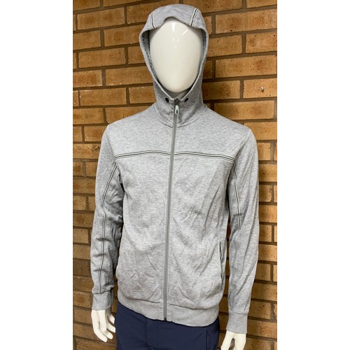 53 - HUGO BOSS SAGGY EMBOSSED LOGO HOODIE GREYGREY SIZE LARGE RRP £82 (P22175481)