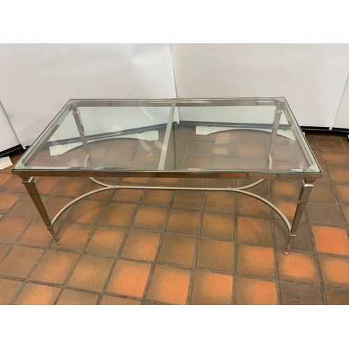 163 - CHROME COFFEE TABLE WITH GLASS TOP