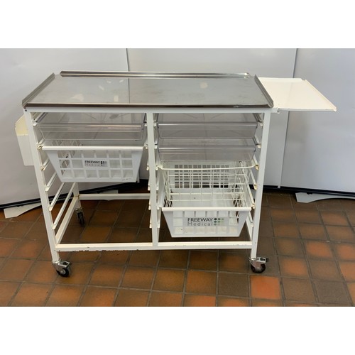 35 - MEDICAL TROLLEY WITH STORAGE DRAWERS, SS TOP