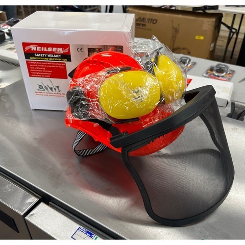 57 - NEW NEILSON SAFETY HELMET WITH VISOR AND EAR PROTECTOR CT5290
