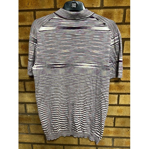 136A - MISSONI PURPLE STRIPED POLO SHIRT RRP £260 SIZE 48 A/F (CJR/300620/1)