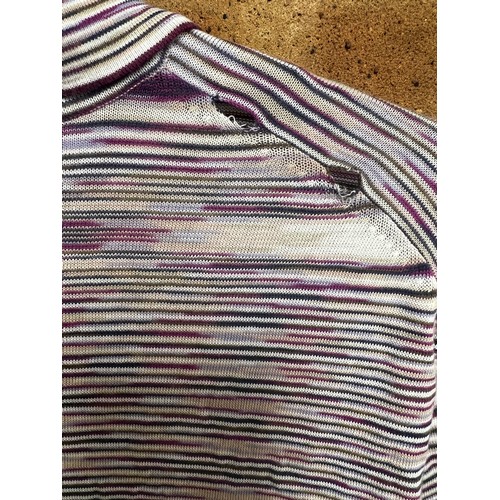 136A - MISSONI PURPLE STRIPED POLO SHIRT RRP £260 SIZE 48 A/F (CJR/300620/1)