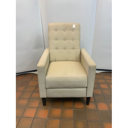 117 - CAND UPHOLSTERED CREAM MANUAL RECLINER CHAIR RRP £108.99