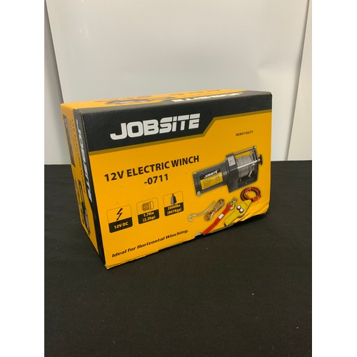 36 - NEW JOBSITE ELECTRIC WINCH - 12V 1000 TO 2000LB REV