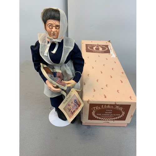 56 - MARY AMISH QUILTER,POSABLE FIGURINE BY KATHERINE JOHNSON