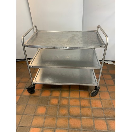 113 - 3 SHELF S/S TROLLEY 3FT X 3FT X 2FT