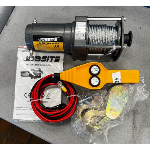 133 - NEW JOBSITE ELECTRIC WINCH - 12V 1000 TO 2000LB REV