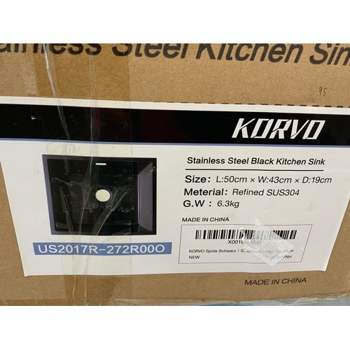 37 - S/S BLACK KITCHEN SINK RRP £95 l50cm xw43cm xd19cm