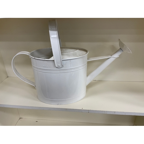 72 - CREAM METAL WATERING CAN