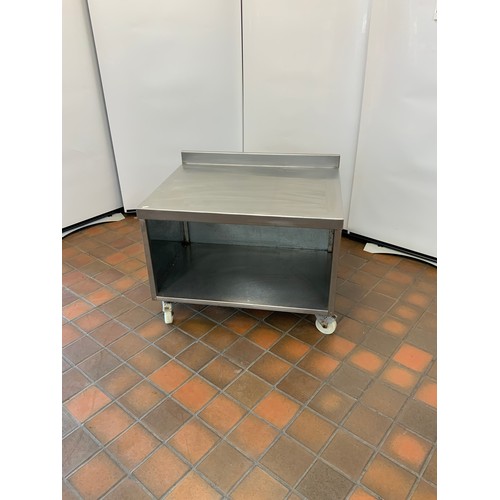 112 - PORTABLE STAINLESS STEEL WORK SURFACE WITH SELF