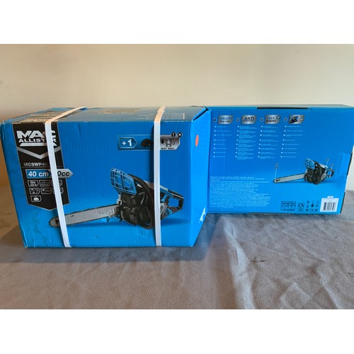 41 - MACALLISTER PETROL CHAINSAW MCSWP40 NEW IN BOX NEW RRP £129 EACH (P21042587 REF MS/2)