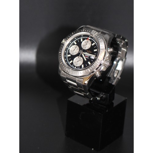 163 - BREITLING 1884 COLT CHRONOGRAPH AUTOMATIC STAINLESS STEEL WATCH IN BOX 44mm - MODEL NUMBER A13388 SE... 