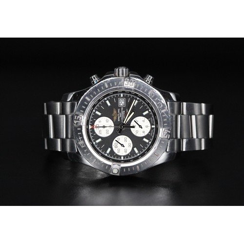 163 - BREITLING 1884 COLT CHRONOGRAPH AUTOMATIC STAINLESS STEEL WATCH IN BOX 44mm - MODEL NUMBER A13388 SE... 