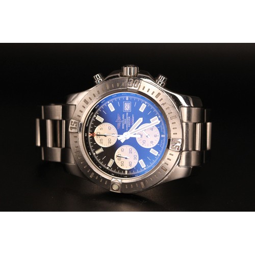 163 - BREITLING 1884 COLT CHRONOGRAPH AUTOMATIC STAINLESS STEEL WATCH IN BOX 44mm - MODEL NUMBER A13388 SE... 